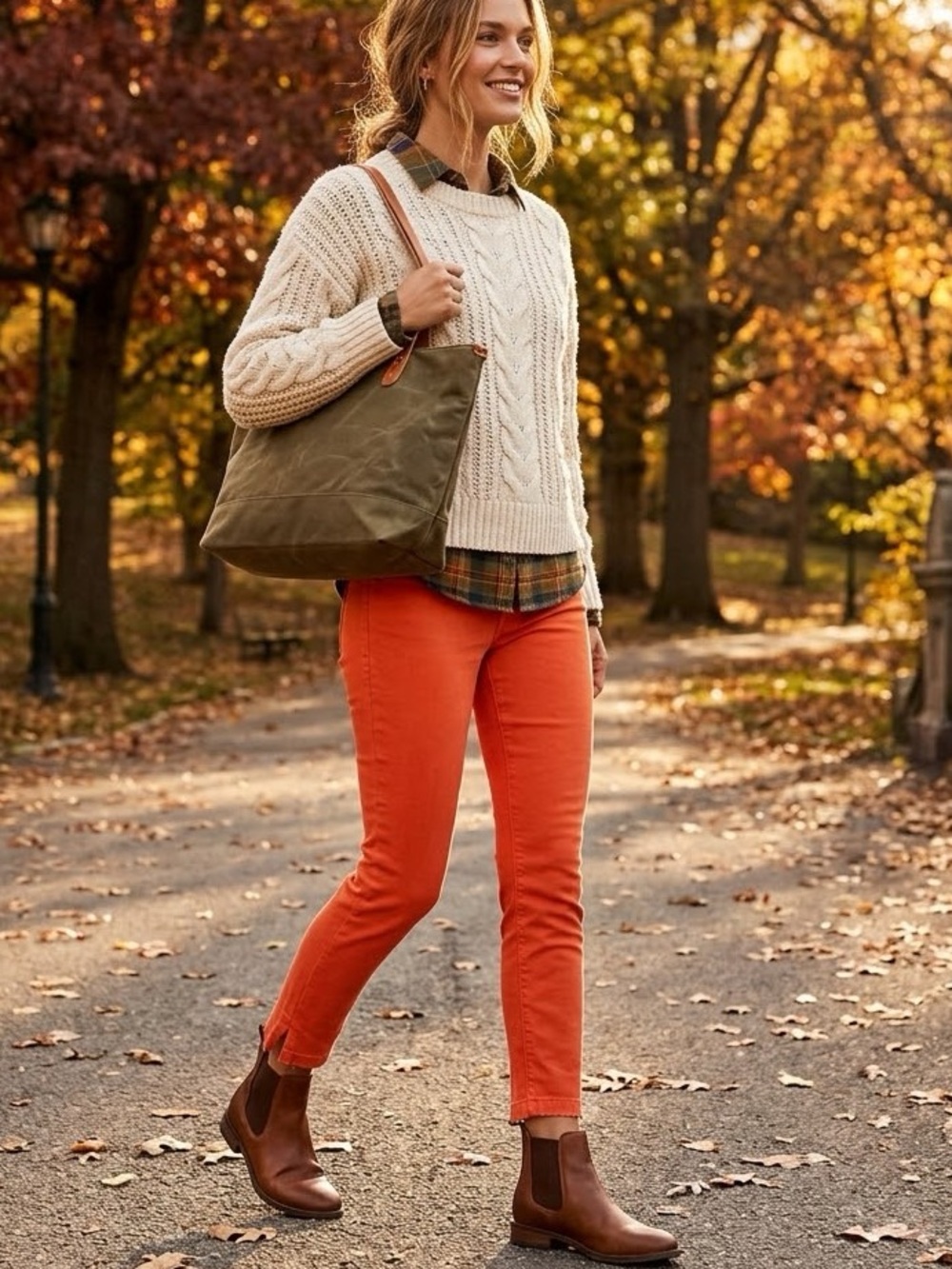 Anthropologie - Pilcro & The Letterpress | Stet Slim Ankle Slit Jean- Orange